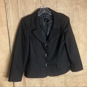 Evan Picone Black Blazer Womens Textured 10 Career